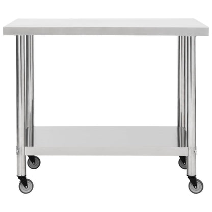 Kitchen Work Table With Wheels Stainless Steel