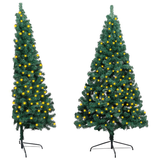 Artificial Half Pre-Lit Christmas Tree With Stand 150 Cm Pvc