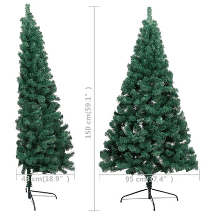 Artificial Half Pre-Lit Christmas Tree With Stand 150 Cm Pvc