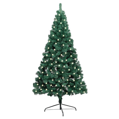Artificial Half Pre-Lit Christmas Tree With Stand 150 Cm Pvc