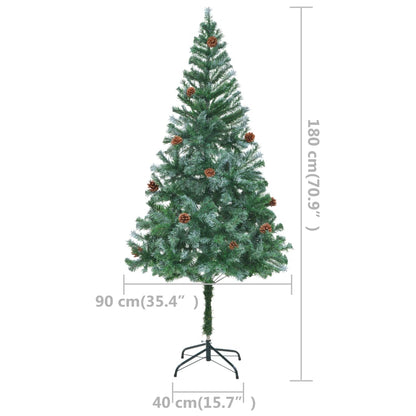 Artificial Pre-Lit Christmas Tree With Pine Cones 180 Cm