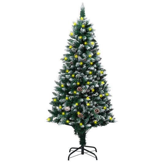 Artificial Christmas Tree Leds&Pine Cones&White Snow 180 Cm