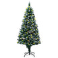 Artificial Christmas Tree Leds&Pine Cones&White Snow 180 Cm