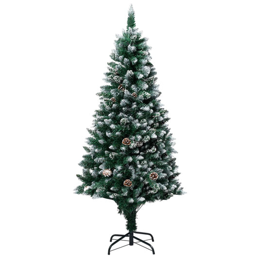 Artificial Christmas Tree Leds&Pine Cones&White Snow 180 Cm