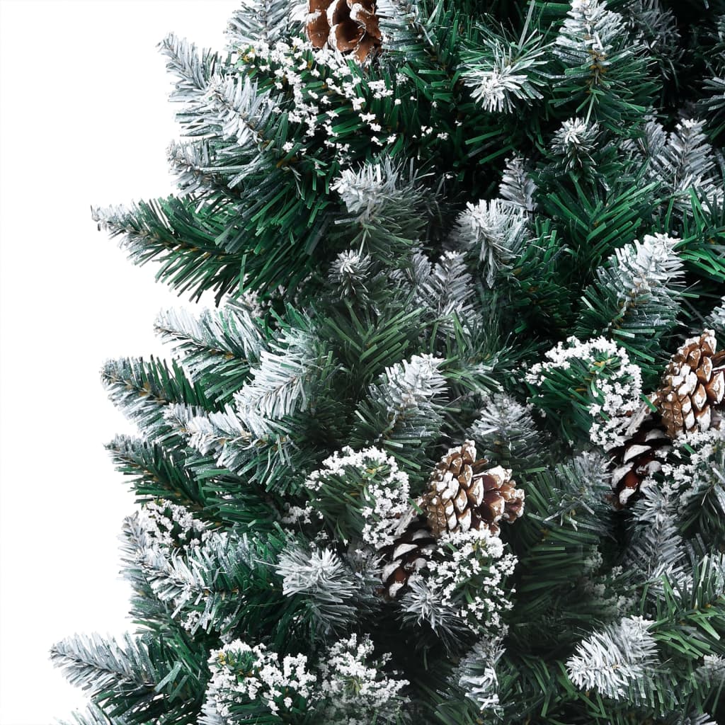 Artificial Christmas Tree Leds&Pine Cones&White Snow 180 Cm