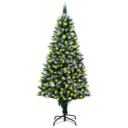 Artificial Christmas Tree Leds&Pine Cones&White Snow 180 Cm