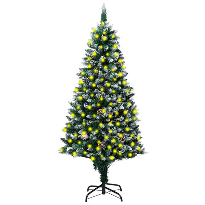 Artificial Christmas Tree Leds&Pine Cones&White Snow 180 Cm