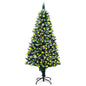 Artificial Christmas Tree Leds&Pine Cones&White Snow 180 Cm