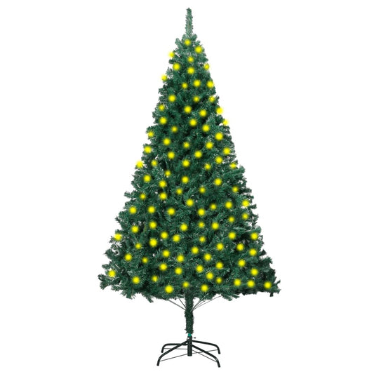Artificial Pre-Lit Christmas Tree With Thick Branches Green 210 Cm