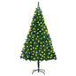Artificial Pre-Lit Christmas Tree With Thick Branches Green 210 Cm