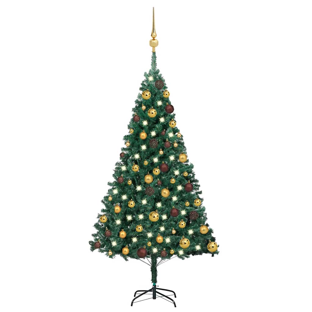 Artificial Pre-Lit Christmas Tree With Ball Set Pvc