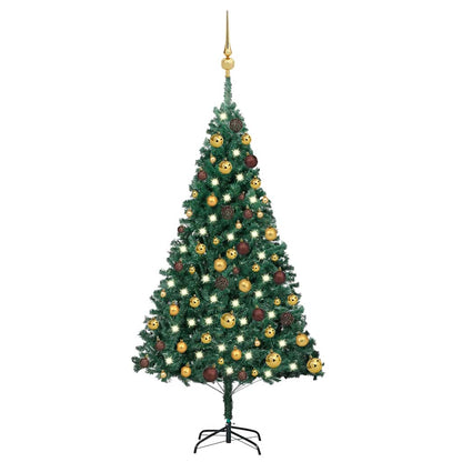 Artificial Pre-Lit Christmas Tree With Ball Set Pvc