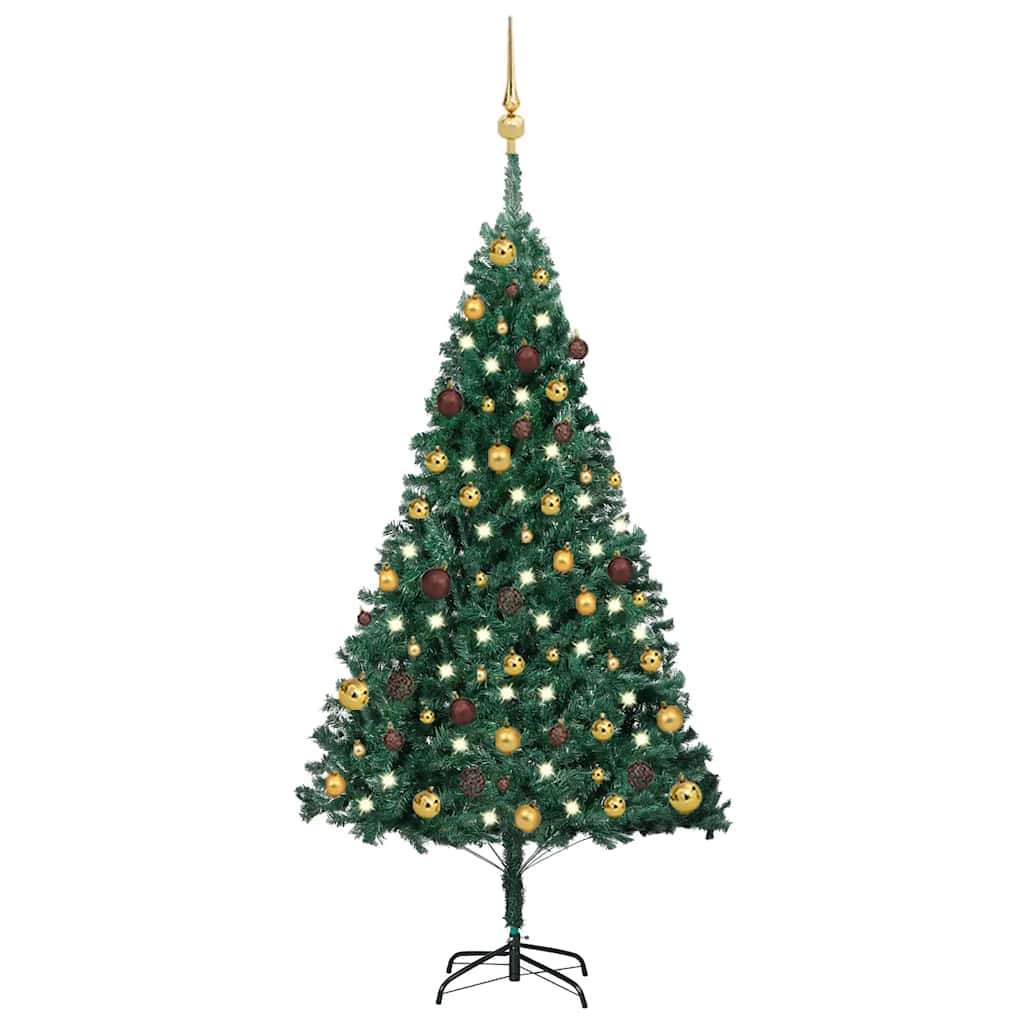 Artificial Pre-Lit Christmas Tree With Ball Set Pvc