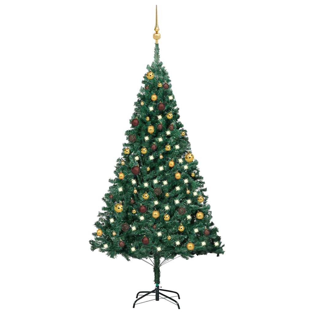 Artificial Pre-Lit Christmas Tree With Ball Set Pvc