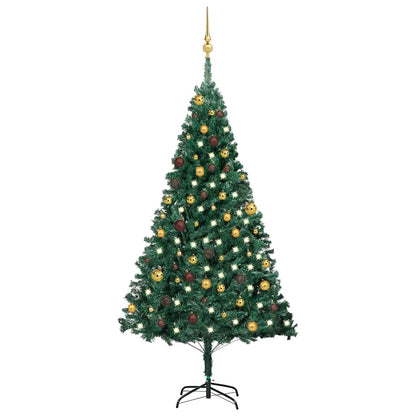 Artificial Pre-Lit Christmas Tree With Ball Set Pvc