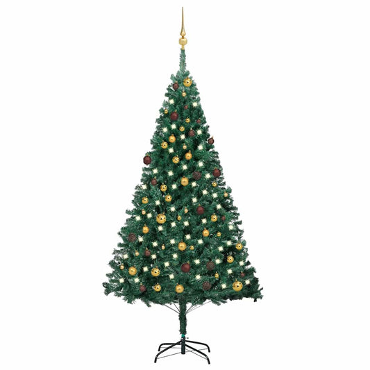 Artificial Pre-Lit Christmas Tree With Ball Set Pvc