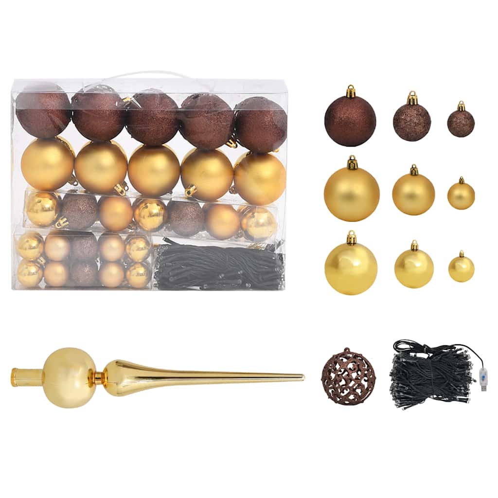 Artificial Pre-Lit Christmas Tree With Ball Set Pvc