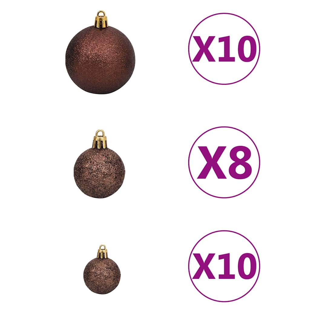 Artificial Pre-Lit Christmas Tree With Ball Set Pvc