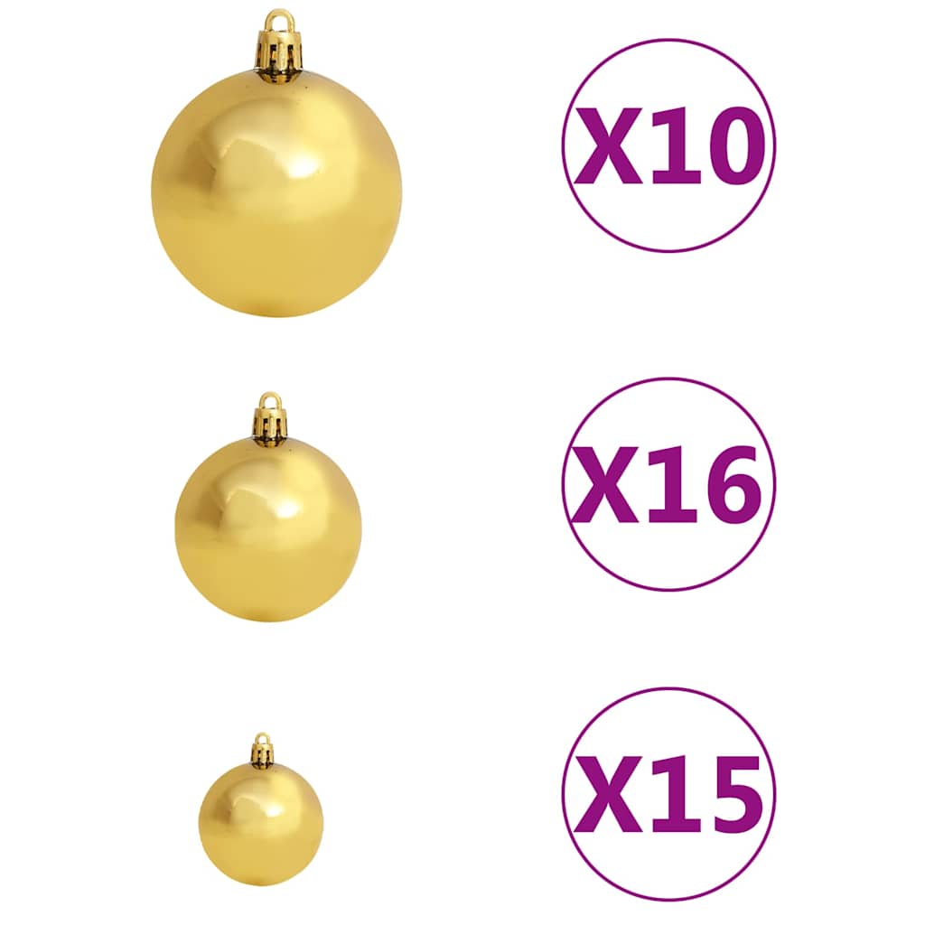 Artificial Pre-Lit Christmas Tree With Ball Set Pvc