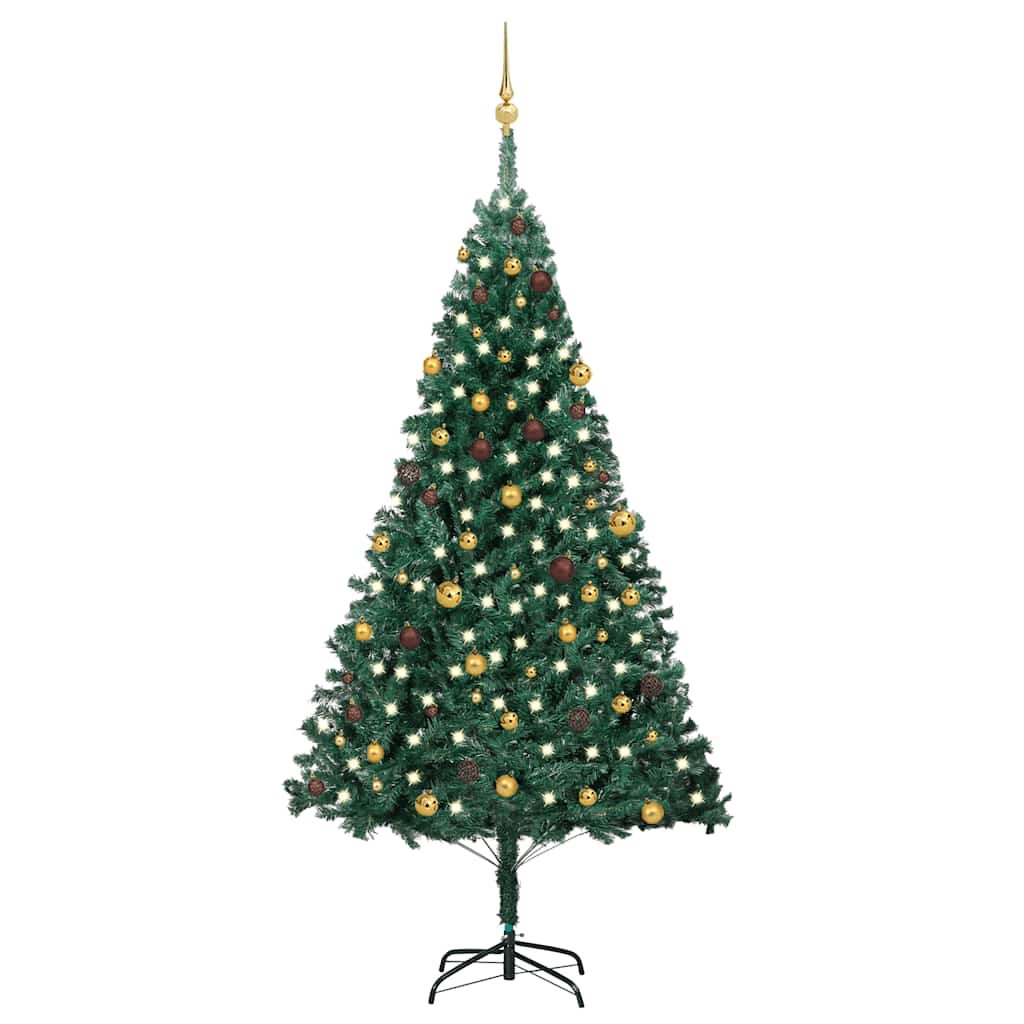 Artificial Pre-Lit Christmas Tree With Ball Set Pvc