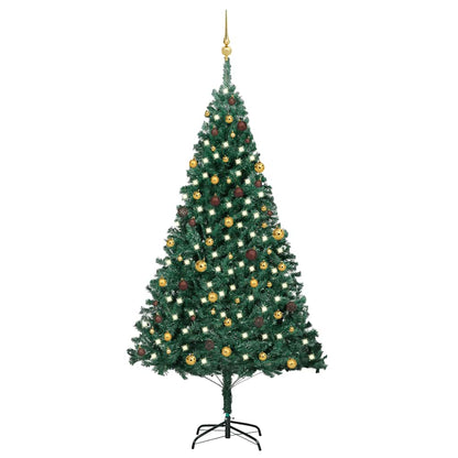 Artificial Pre-Lit Christmas Tree With Ball Set Pvc