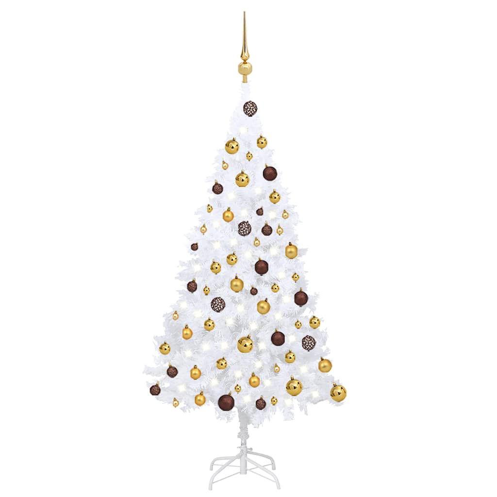 Artificial Pre-Lit Christmas Tree With Ball Set Pvc