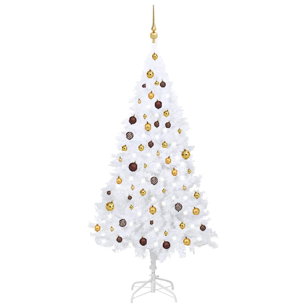 Artificial Pre-Lit Christmas Tree With Ball Set Pvc