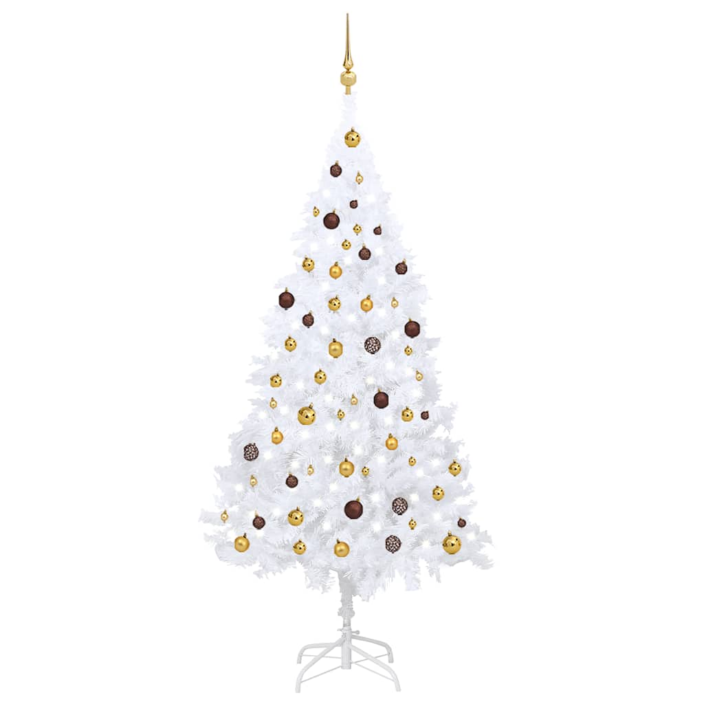 Artificial Pre-Lit Christmas Tree With Ball Set Pvc