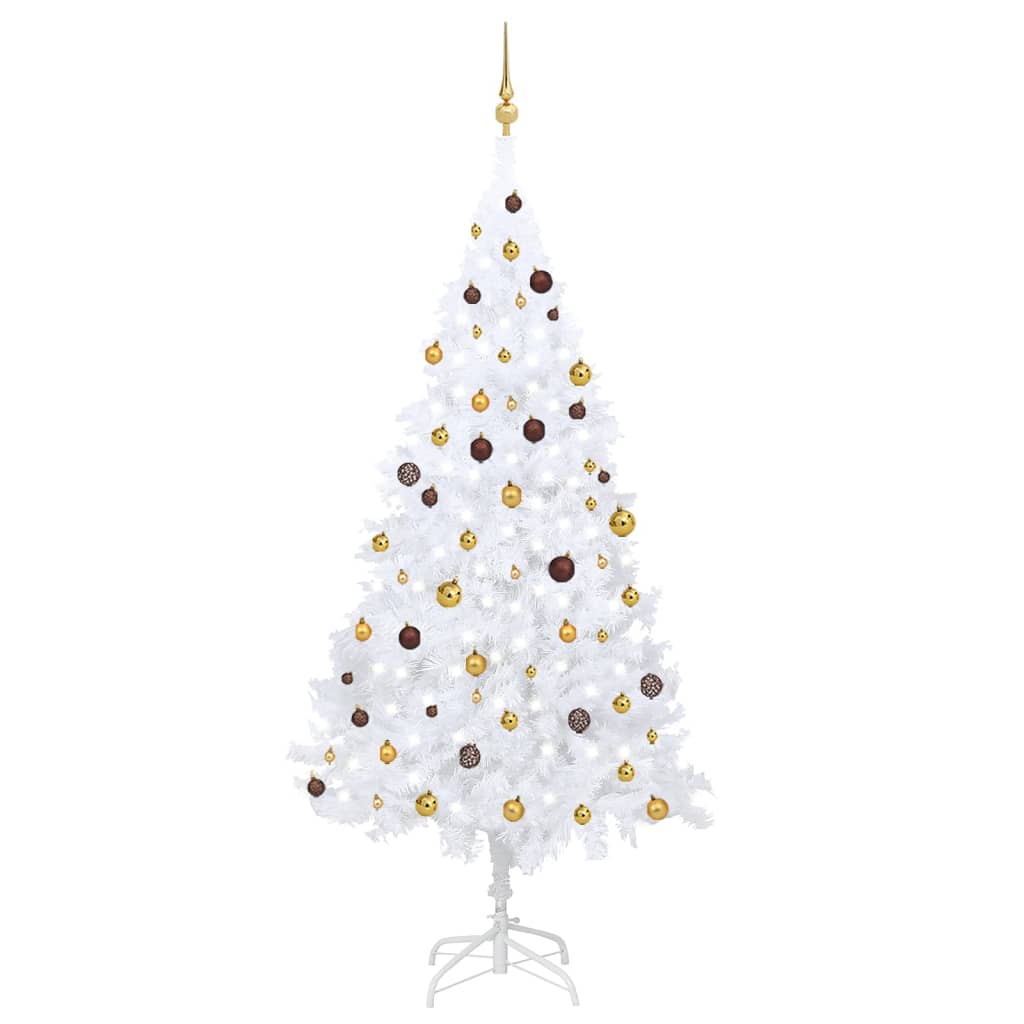 Artificial Pre-Lit Christmas Tree With Ball Set Pvc