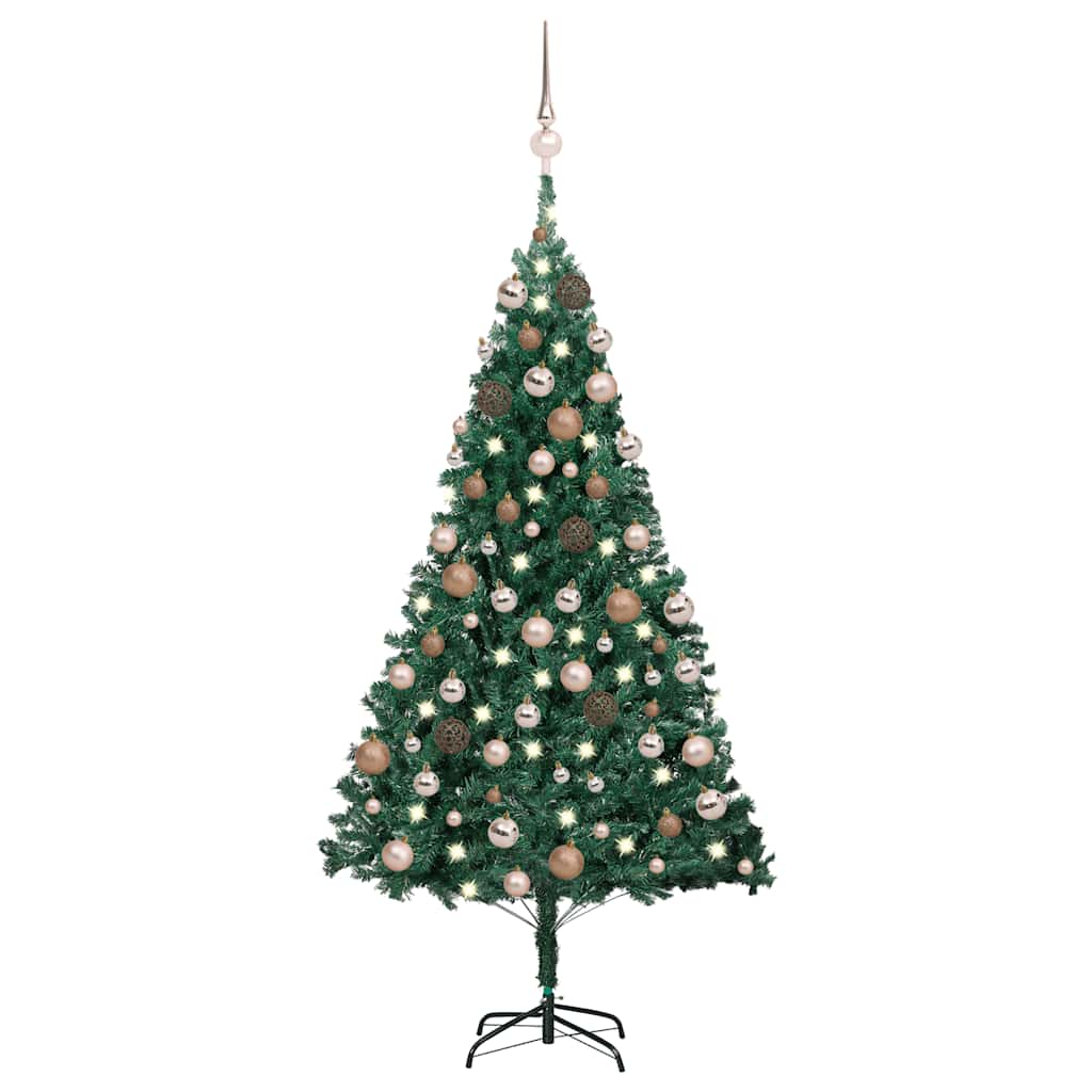 Artificial Pre-Lit Christmas Tree With Ball Set Pvc