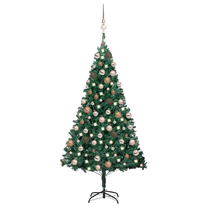 Artificial Pre-Lit Christmas Tree With Ball Set Pvc