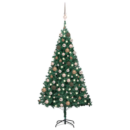Artificial Pre-Lit Christmas Tree With Ball Set Pvc