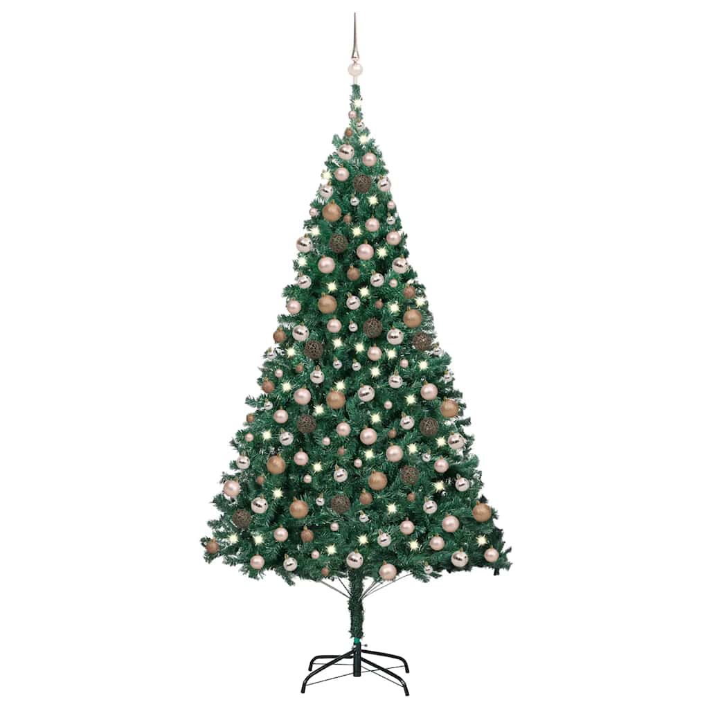 Artificial Pre-Lit Christmas Tree With Ball Set Pvc