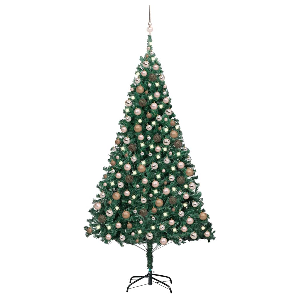 Artificial Pre-Lit Christmas Tree With Ball Set Pvc
