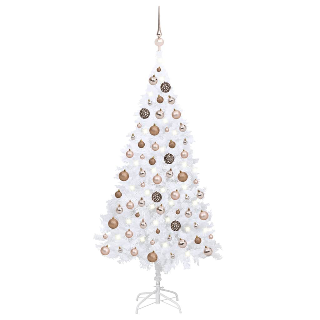 Artificial Pre-Lit Christmas Tree With Ball Set Pvc