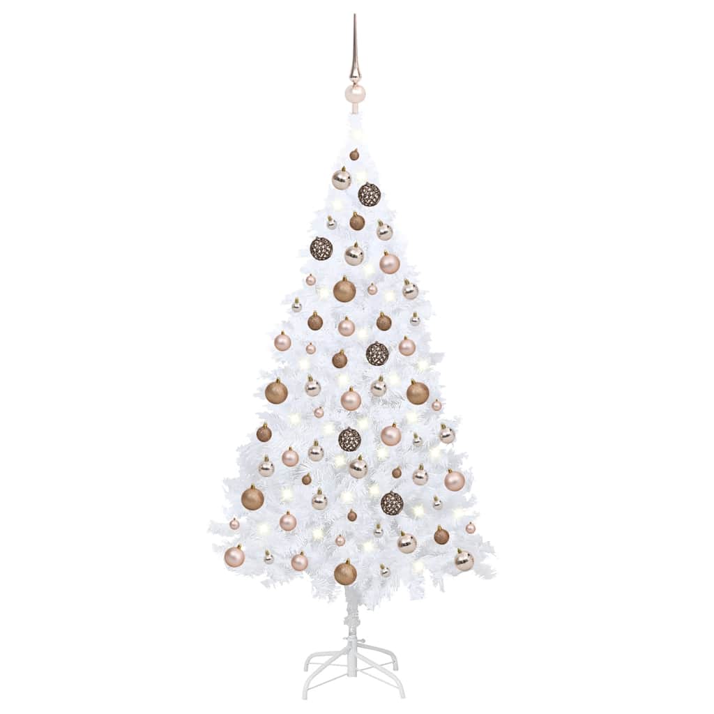 Artificial Pre-Lit Christmas Tree With Ball Set Pvc