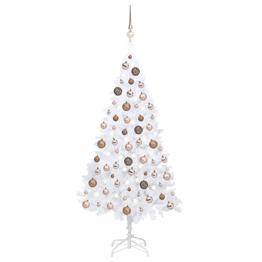 Artificial Pre-Lit Christmas Tree With Ball Set Pvc