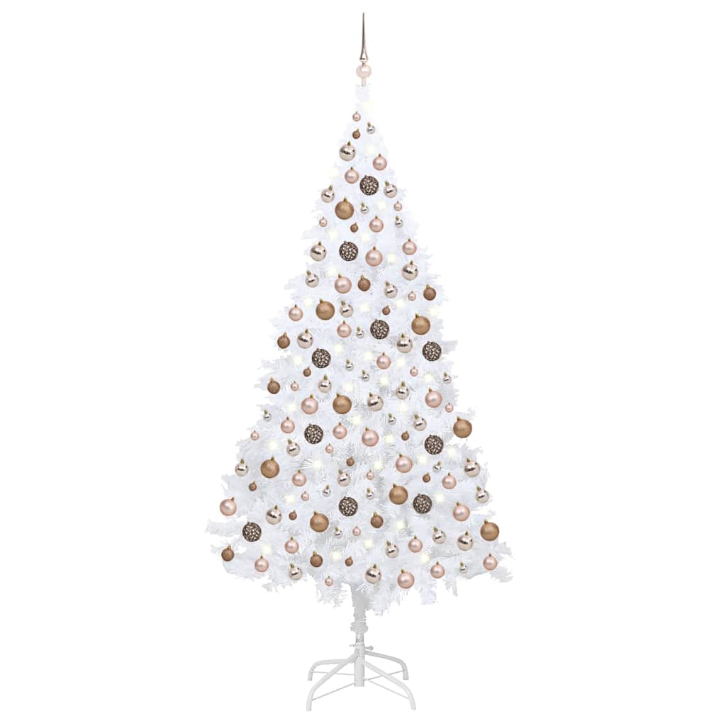 Artificial Pre-Lit Christmas Tree With Ball Set Pvc
