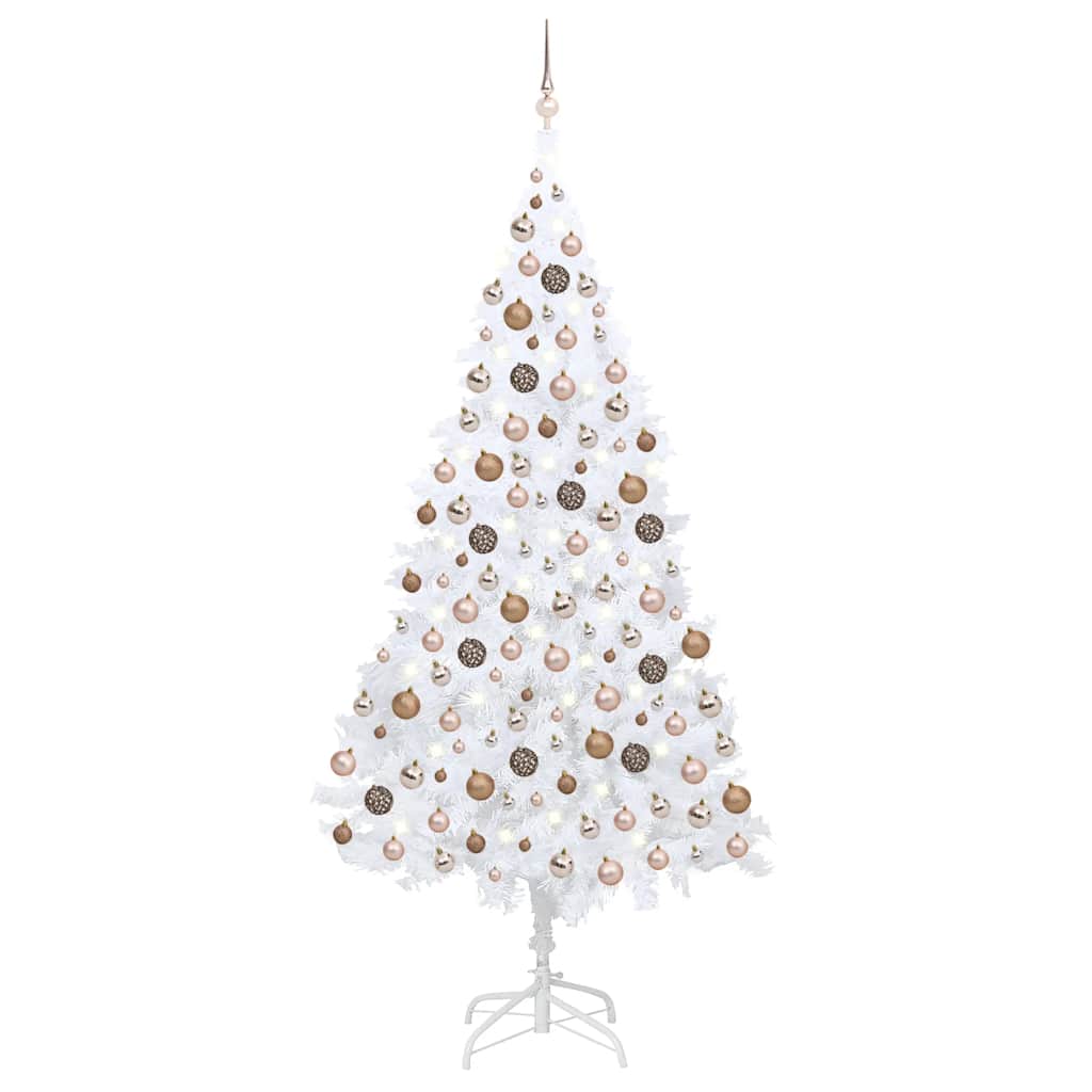 Artificial Pre-Lit Christmas Tree With Ball Set Pvc