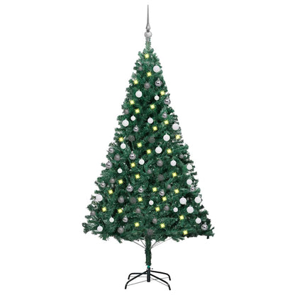 Artificial Pre-Lit Christmas Tree With Ball Set Pvc