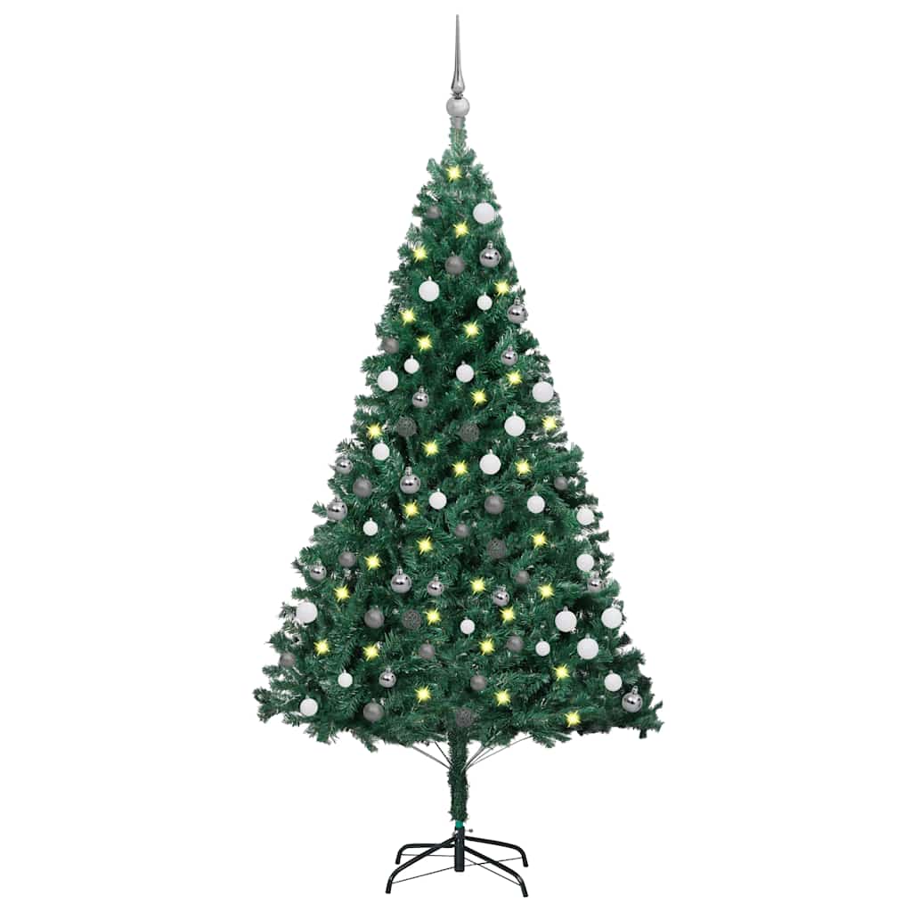 Artificial Pre-Lit Christmas Tree With Ball Set Pvc