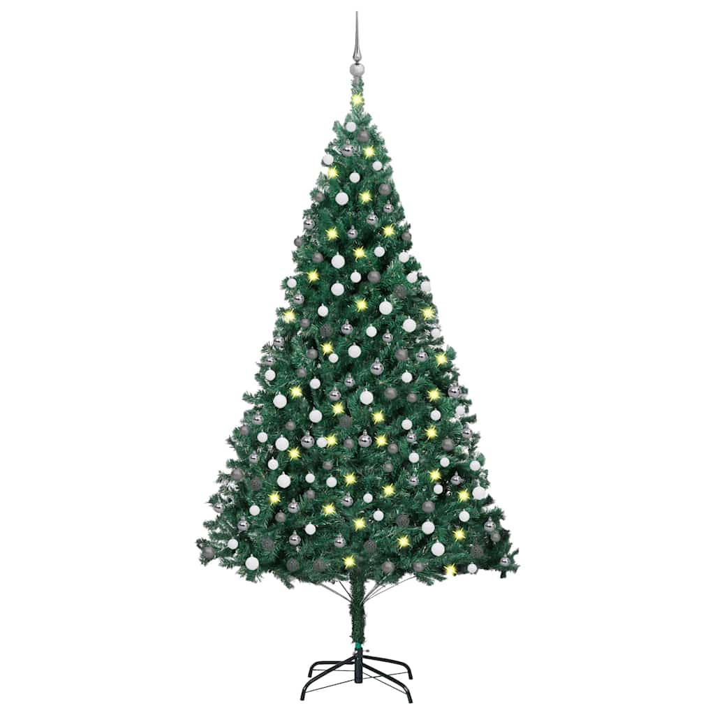 Artificial Pre-Lit Christmas Tree With Ball Set Pvc
