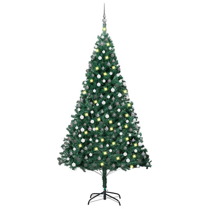 Artificial Pre-Lit Christmas Tree With Ball Set Pvc