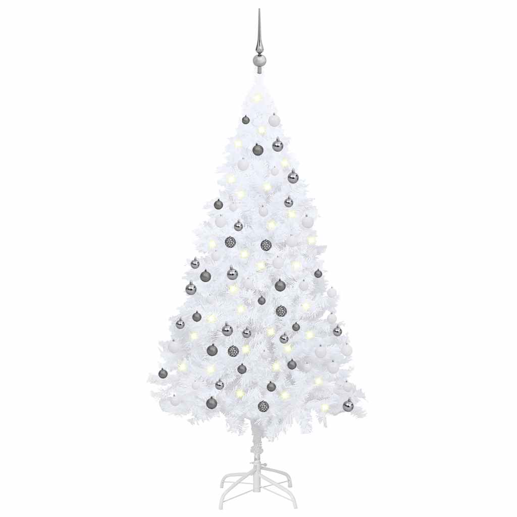 Artificial Pre-Lit Christmas Tree With Ball Set Pvc