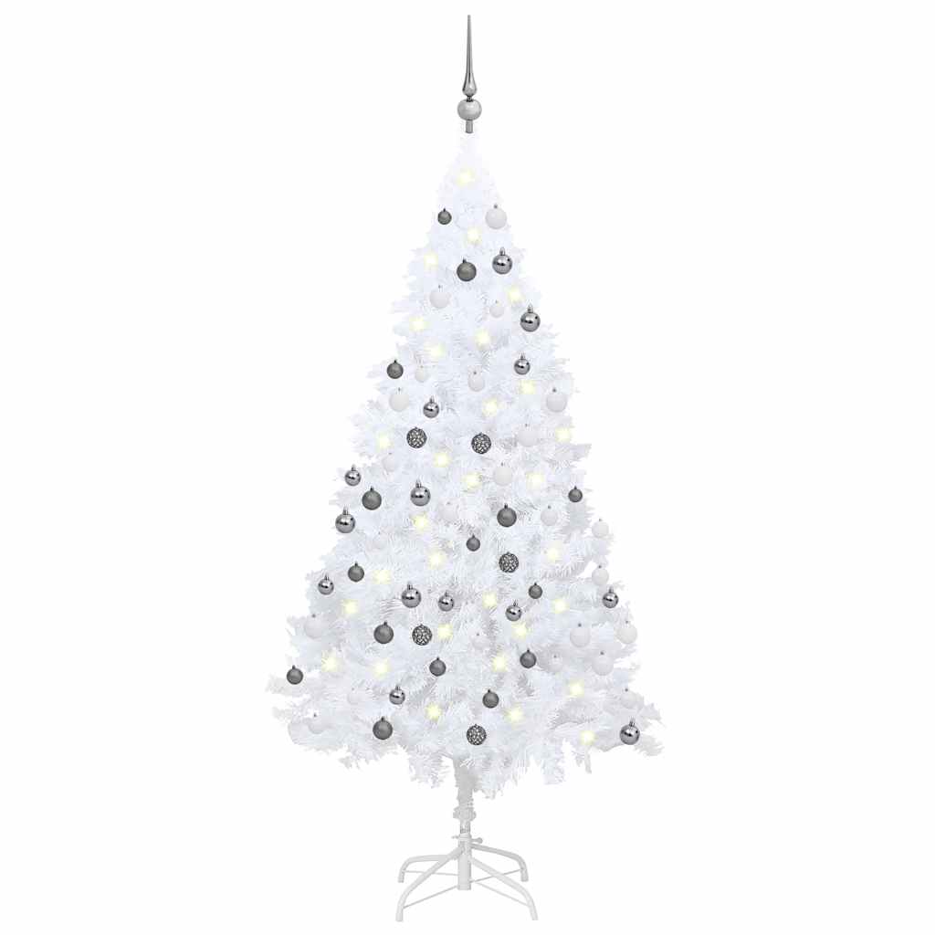 Artificial Pre-Lit Christmas Tree With Ball Set Pvc