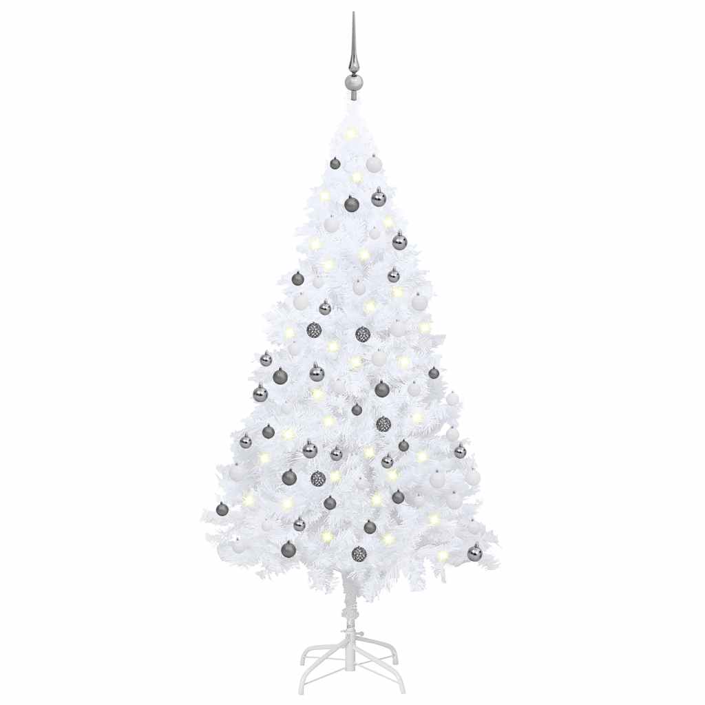 Artificial Pre-Lit Christmas Tree With Ball Set Pvc