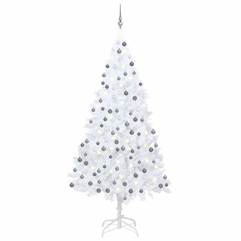 Artificial Pre-Lit Christmas Tree With Ball Set Pvc