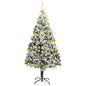 Artificial Pre-Lit Christmas Tree With Flocked Snow Green 300 Cm Pvc
