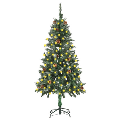 Artificial Pre-Lit Christmas Tree With Pine Cones 210 Cm