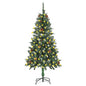 Artificial Pre-Lit Christmas Tree With Pine Cones 210 Cm